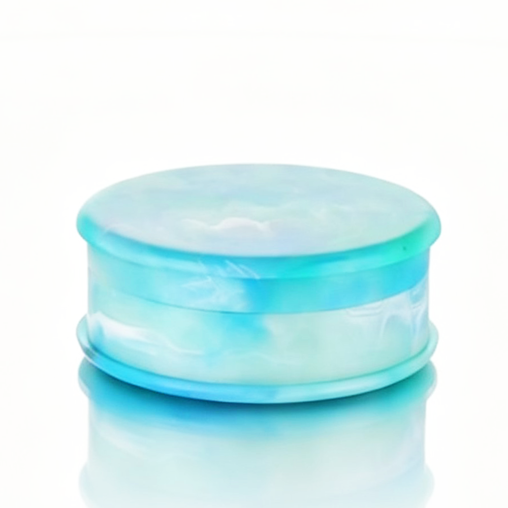 BW Plastic Herb 60mm Round Marble Blue plastic weed grinder