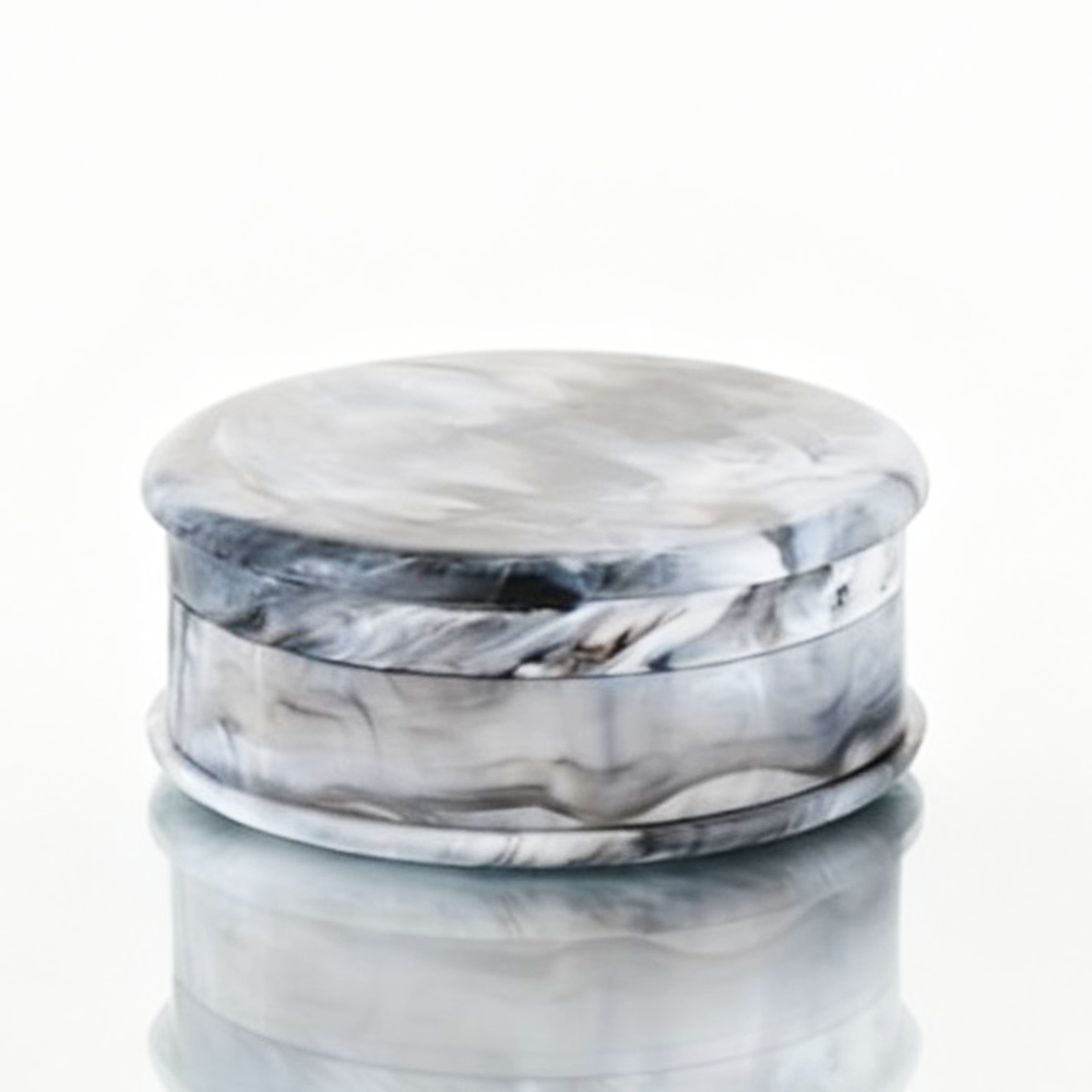 BW Plastic Herb 60mm Round Marble Grey plastic weed grinder