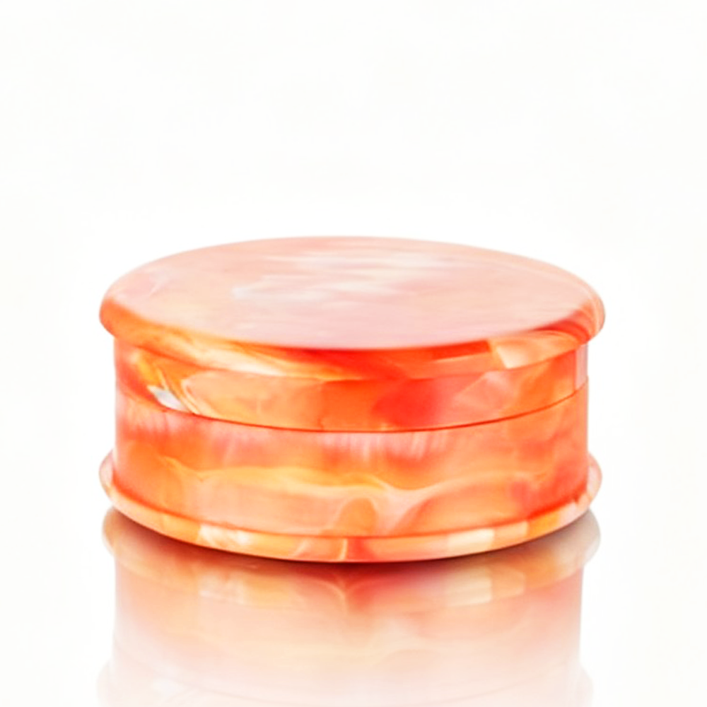 BW Plastic Herb 60mm Round Marble Orange plastic weed grinder