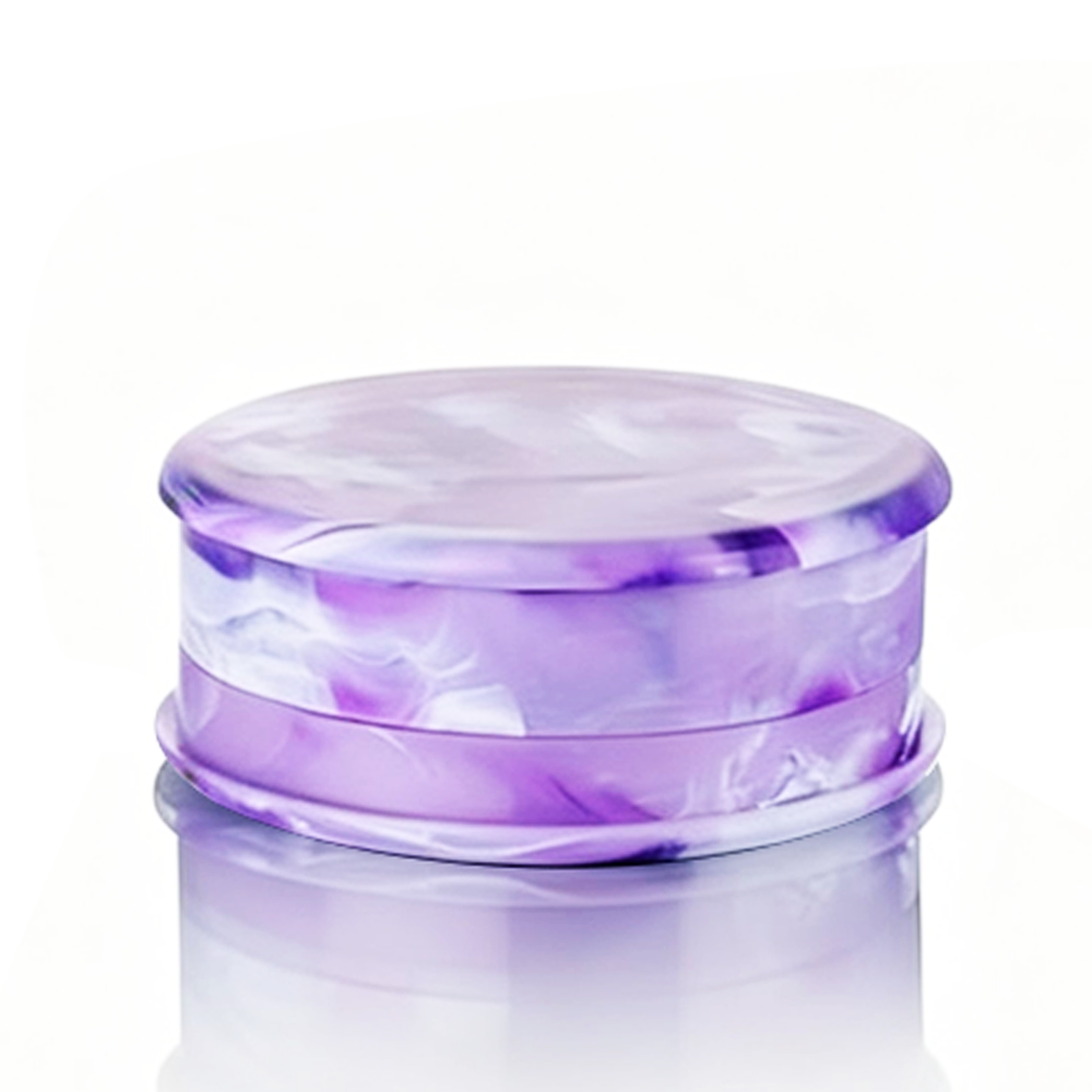 BW Plastic Herb 60mm Round Marble Purple plastic weed grinder