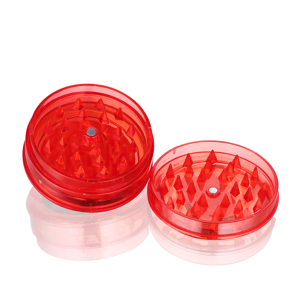 BW Plastic Herb 60mm Round Red Skull plastic weed grinder