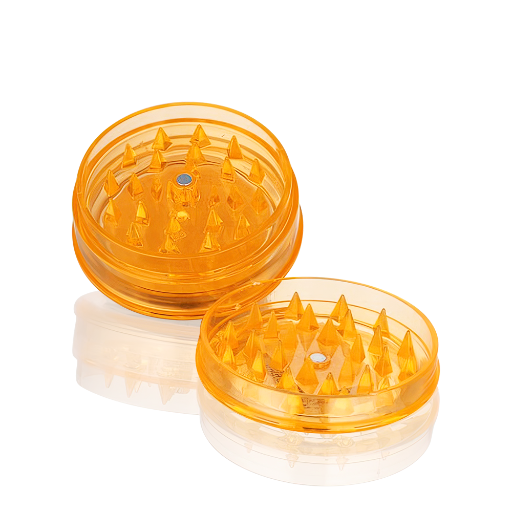 BW Plastic Herb 60mm Round Yellow Weed Leaf plastic weed grinder