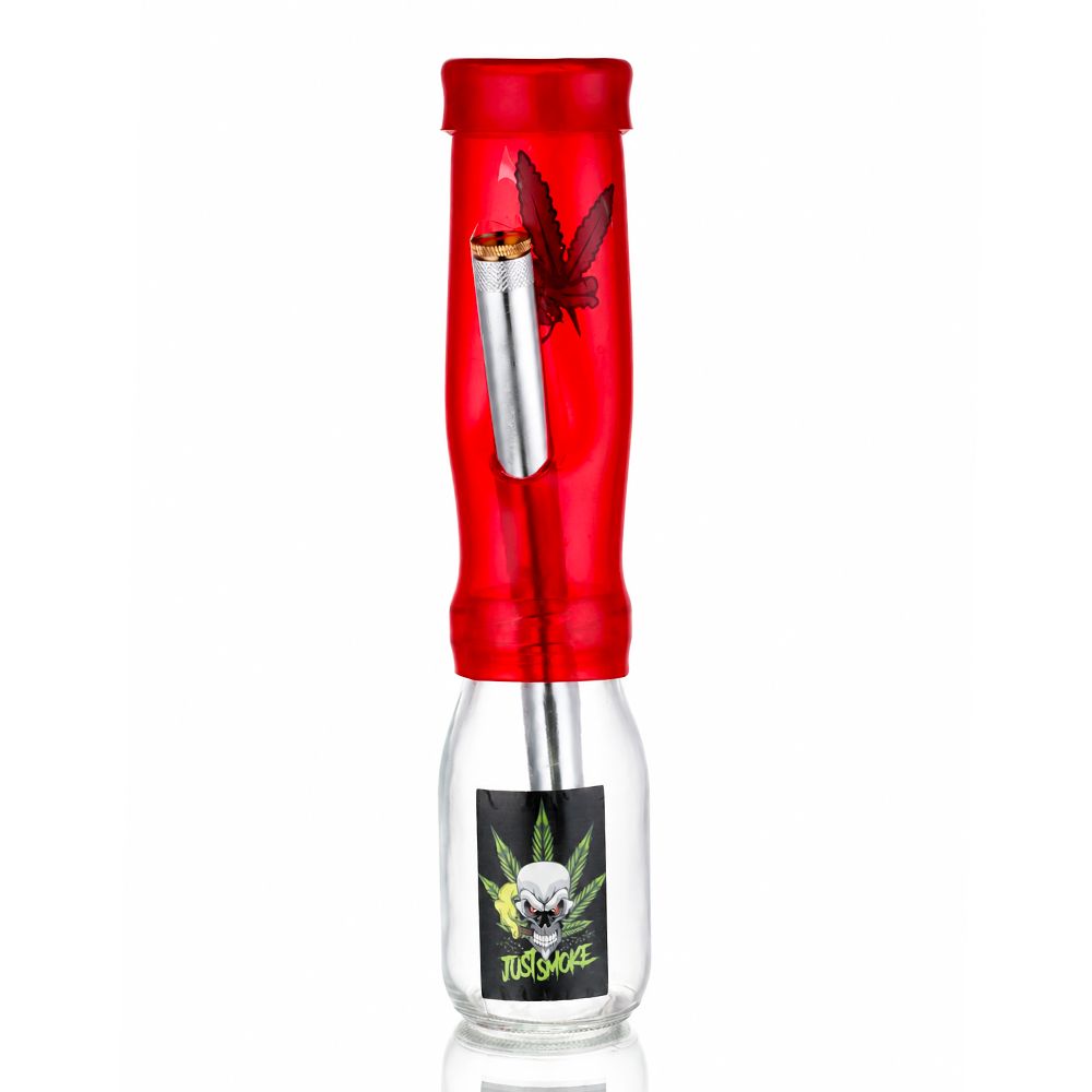 Bong Warehouse 27cm red Shisha Springer Bong front view with skull design
