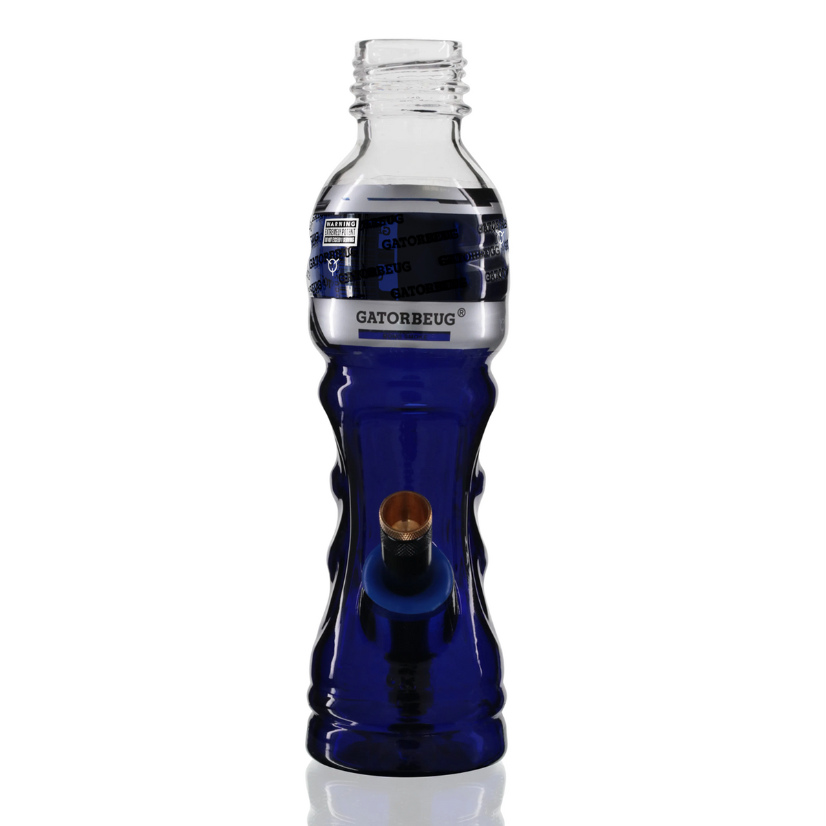 Gatorbeug G3 23cm glass bottle bong in blue, front view
