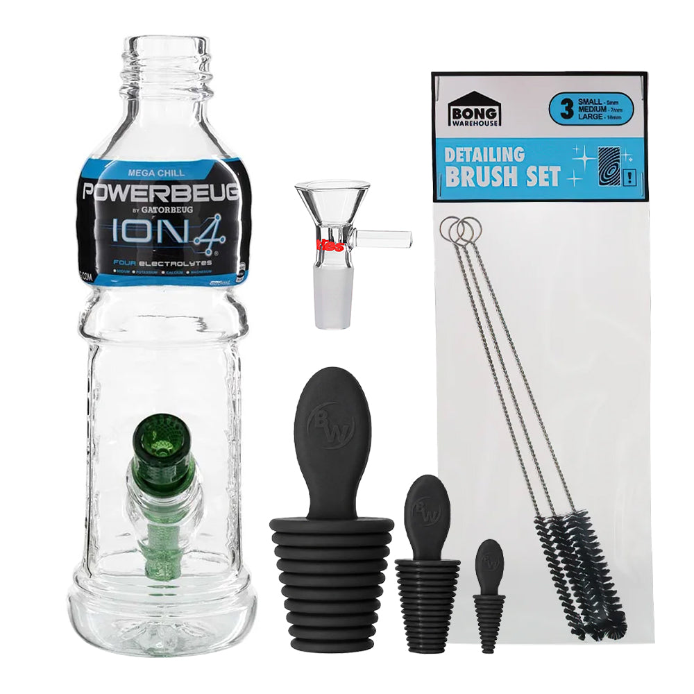 Gatorbeug Mini Bottle Bong with Cleaning Kit Bundle