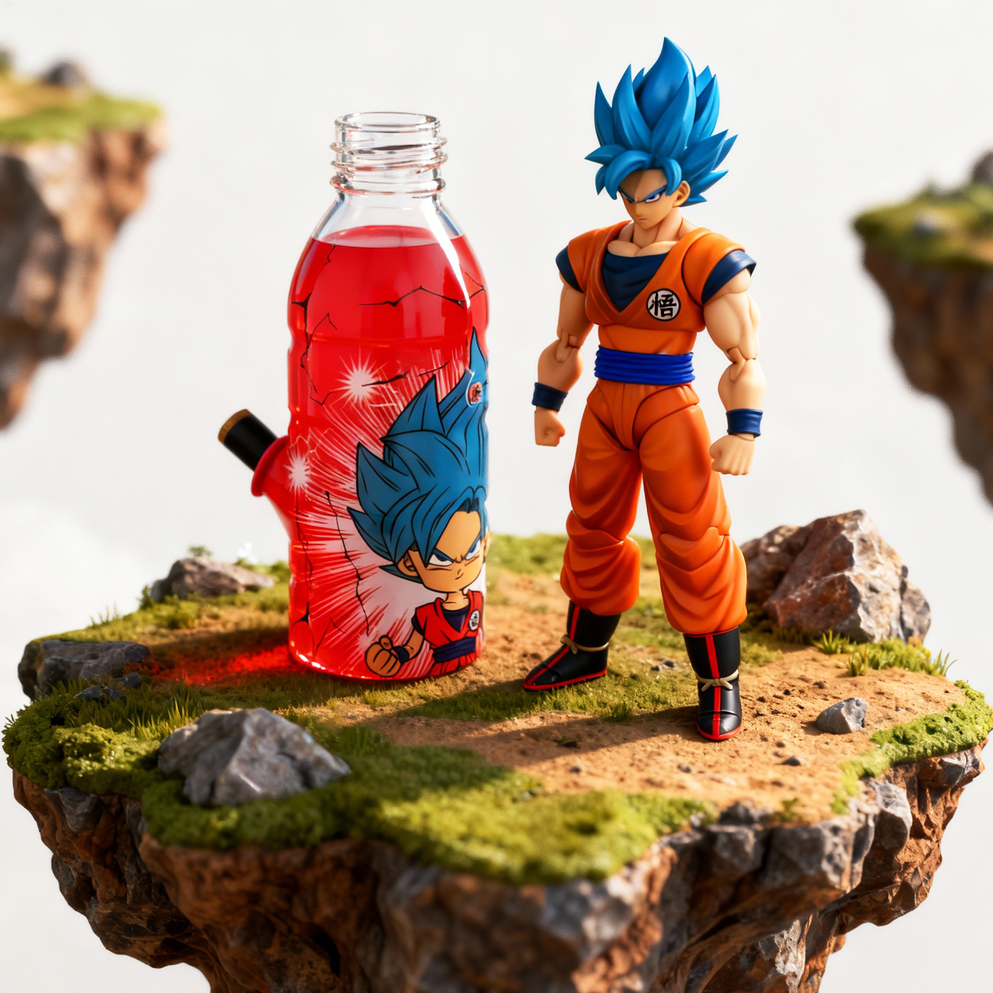 BW - Mini Bottle 17.5cm Glass Bong - Orange Goku