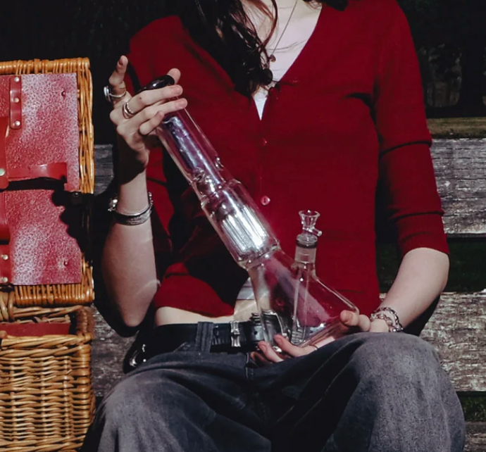 Shotties™ - 40cm Glass Multi Arm Perc Beaker Bong - Clear/Smoke