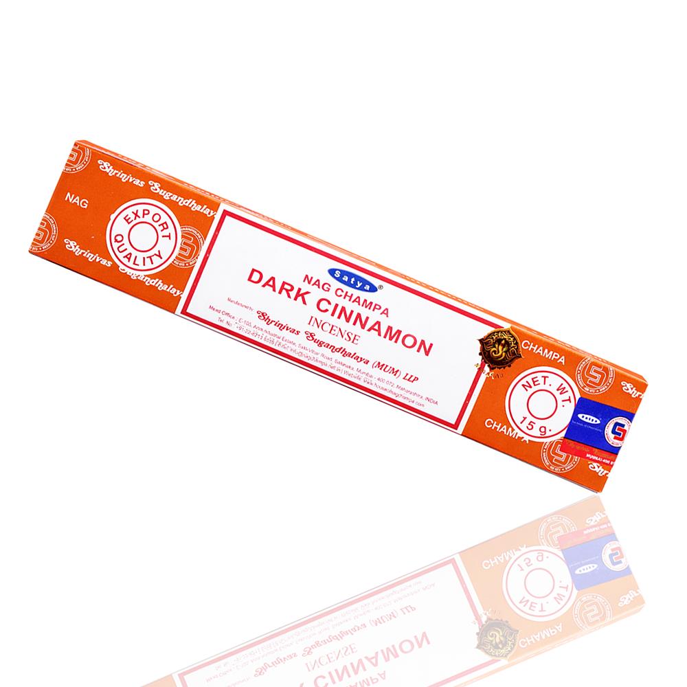 Satya Nag Champa Dark Cinnamon Incense Sticks 15g - front view