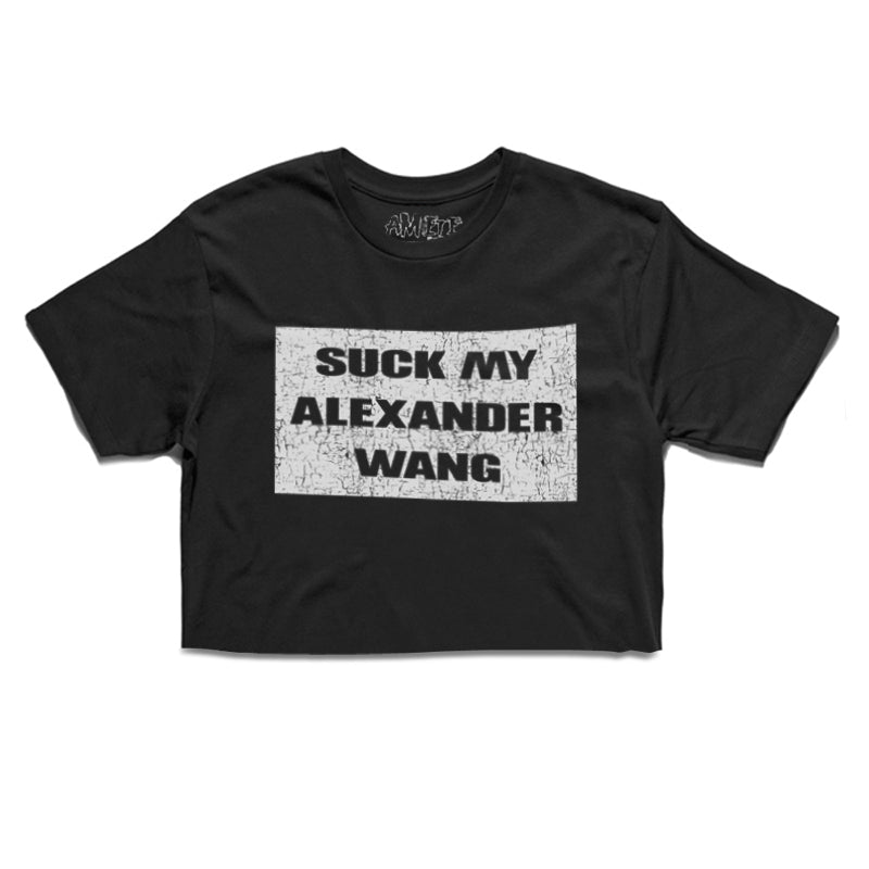Amiete Suck My Wang - Black Crop T-shirt
