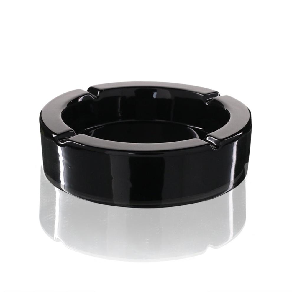 Ceramic 15cm Ash Tray - Black