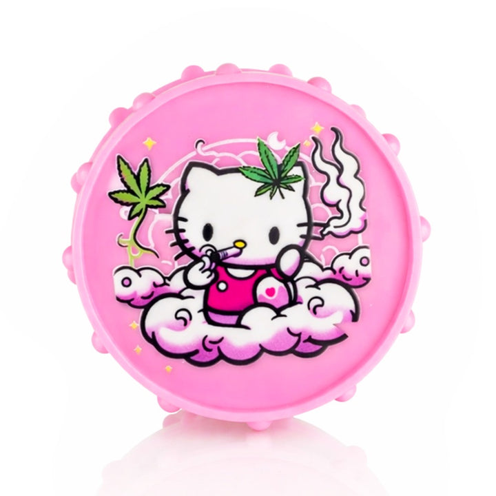 BW - Pink Plastic Weed Grinder 70mm Round - Clouds Kitty