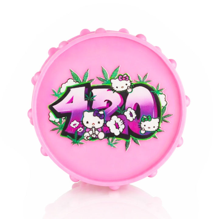 BW - Pink Plastic Weed Grinder 70mm Round - 420 Hello Kitty