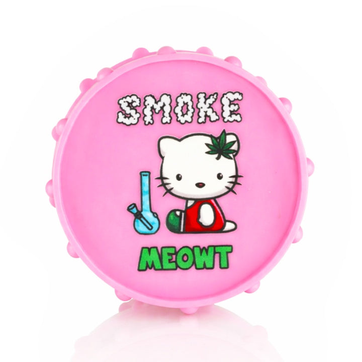 BW - Pink Plastic Weed Grinder 70mm Round - Meowt Kitty