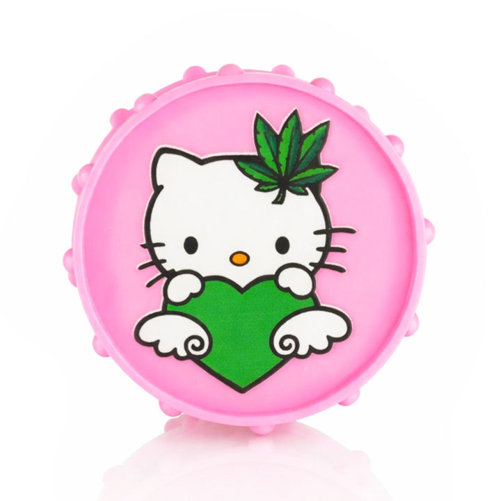BW - Pink Plastic Weed Grinder 70mm Round - Green Love Kitty