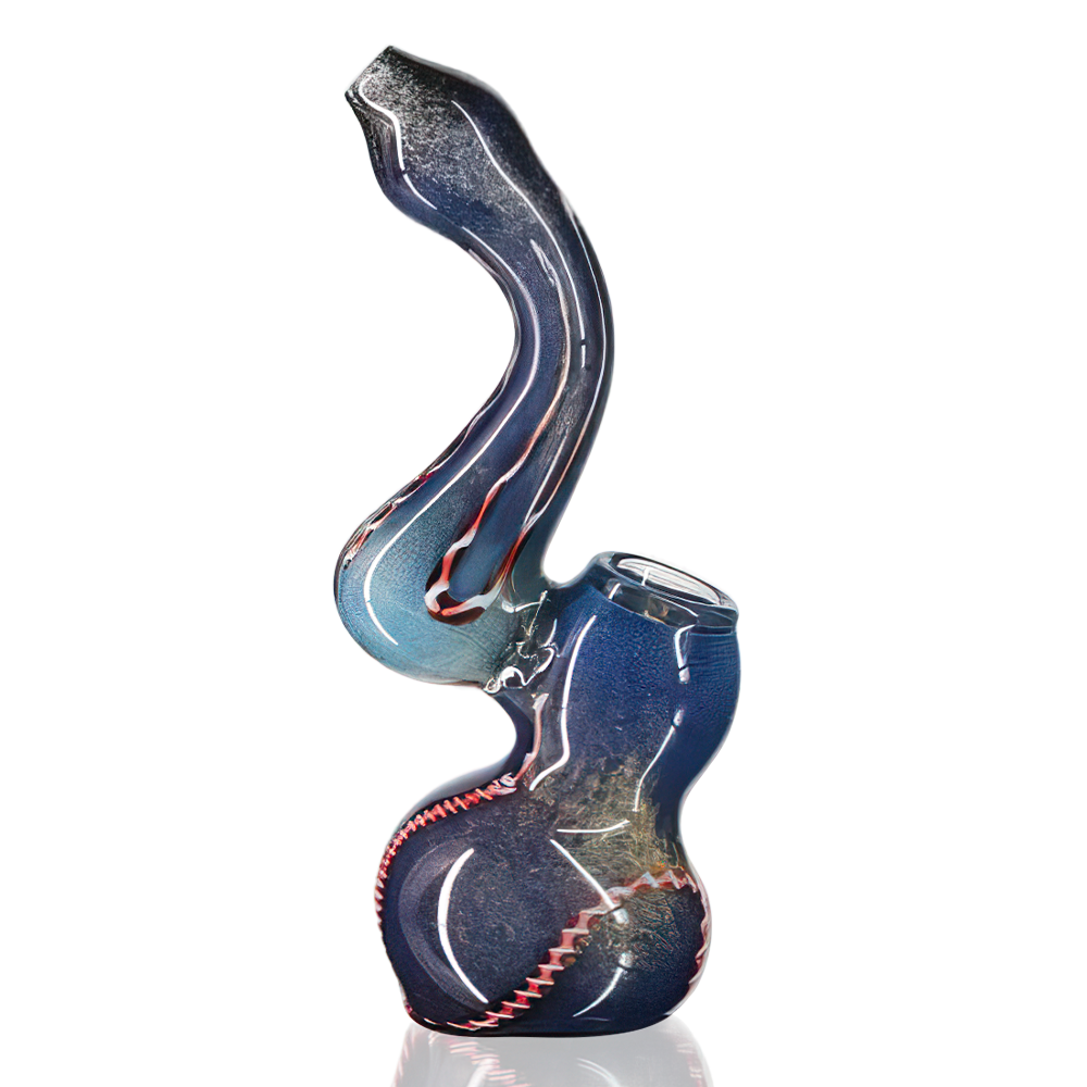 Agung - 19cm Glass Erb Bong - Blue left