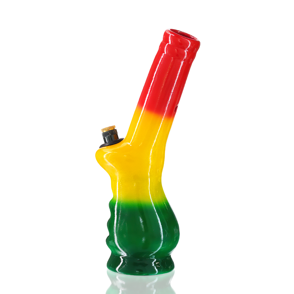 Agung - 25cm Ceramic Gripper Bong - Rasta – Bong Warehouse