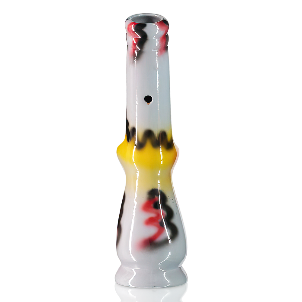 Agung - 25cm Ceramic Gripper Bong - White back