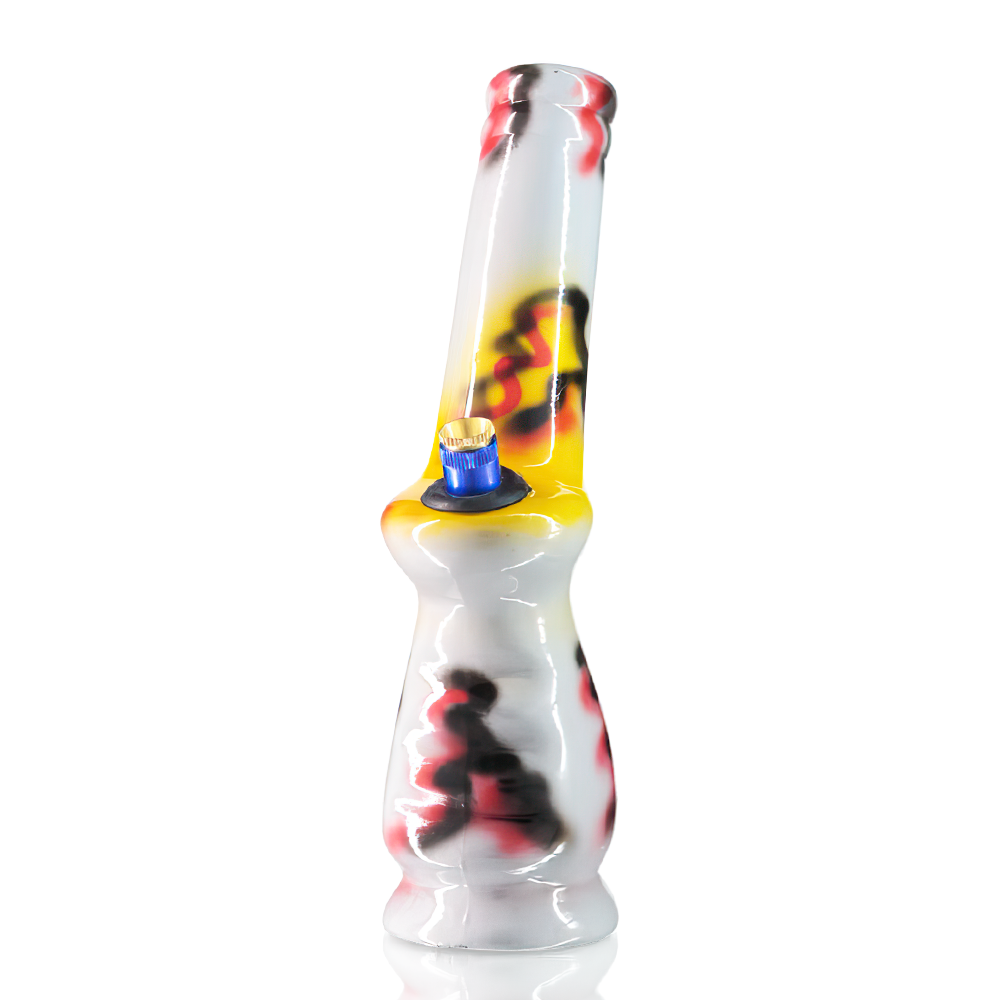 Agung - 25cm Ceramic Gripper Bong - White front