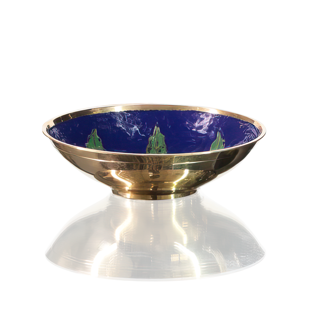 Agung - Brass Chop Bowl - Blue side