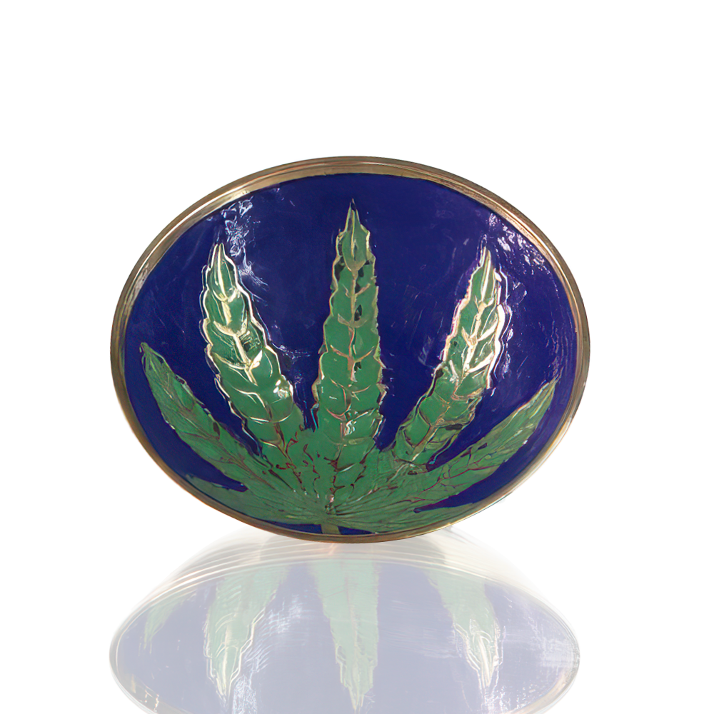 Agung - Brass Chop Bowl - Blue top