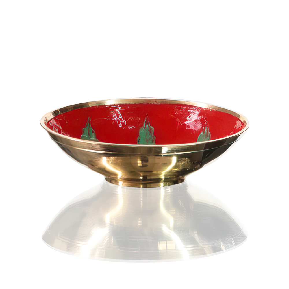 Agung - Brass Chop Bowl - Red side