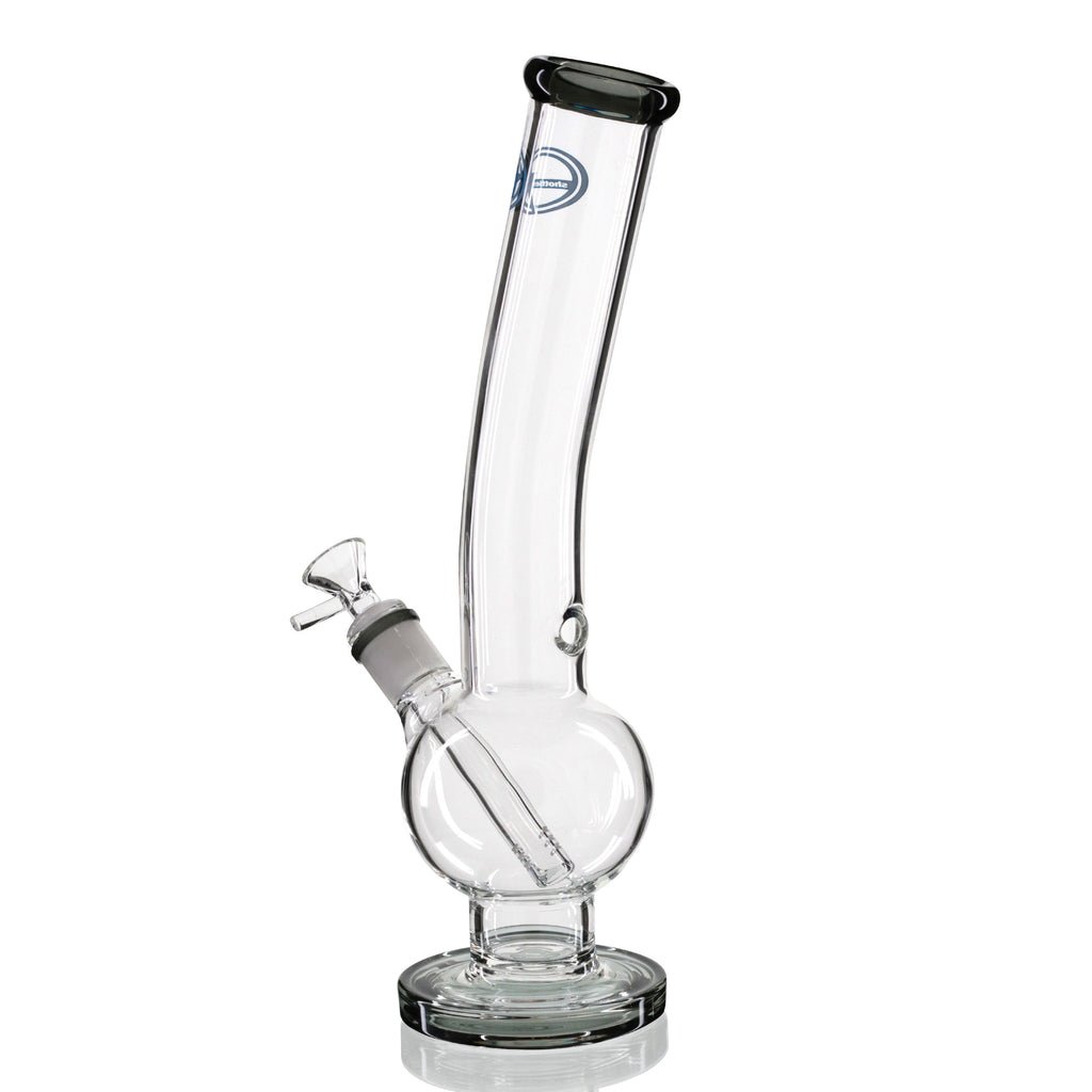 Shotties 33cm Glass Bent Bubble Bong - Clear/Smoke back
