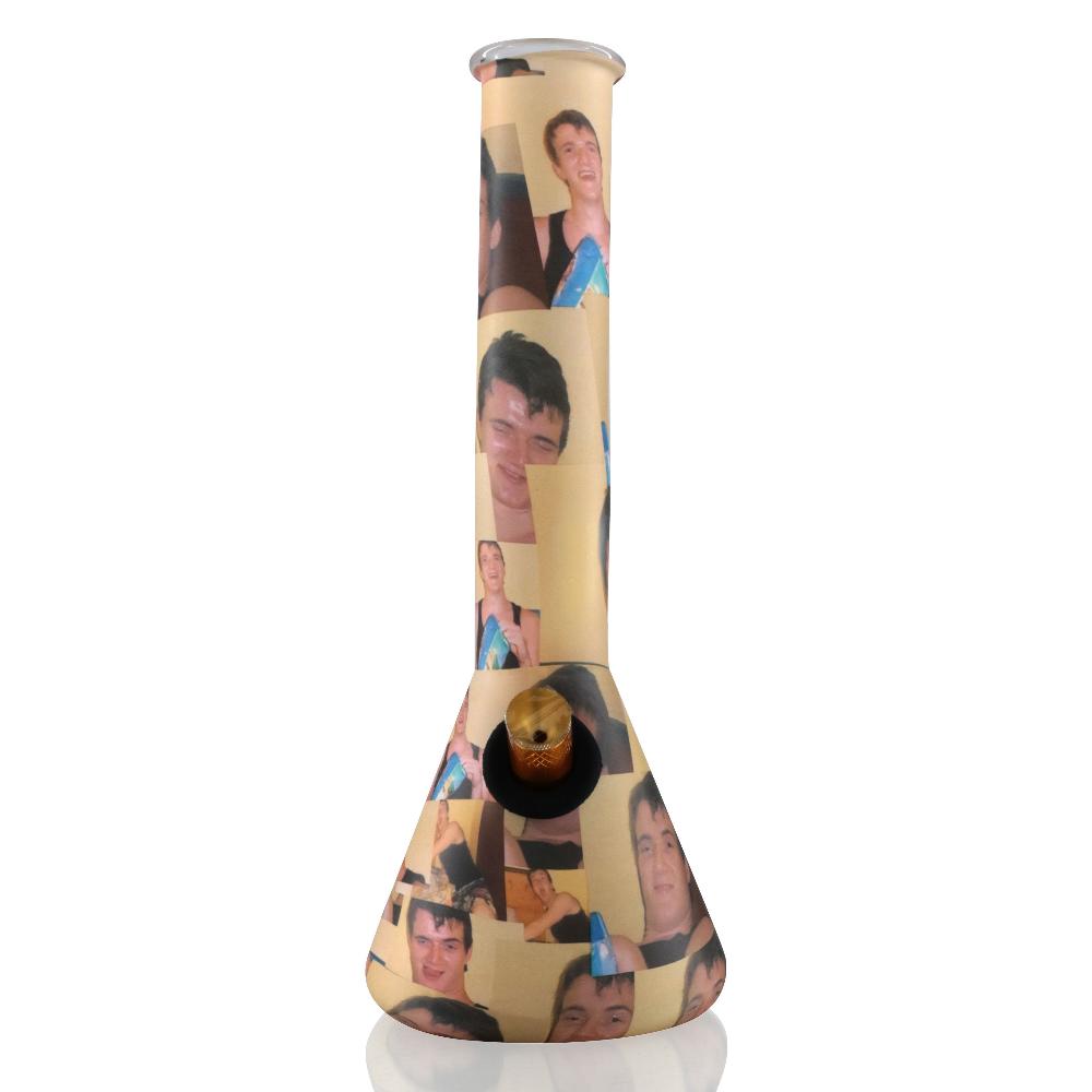 Bent Neck Beaker 27cm Glass Bong - Stoned AF meme front