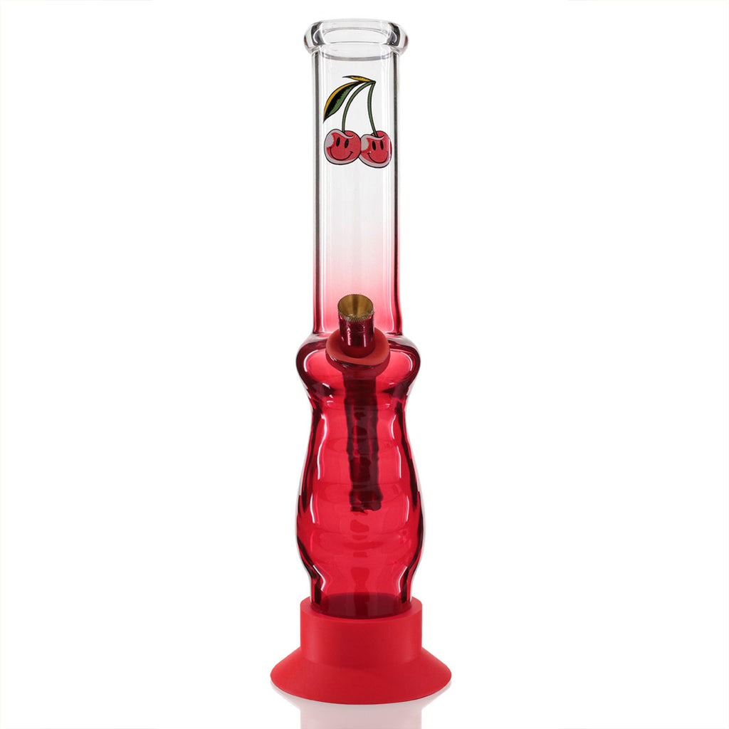 Large Gripper 33cm Glass Bong - Red Fade Cherry Bomb front