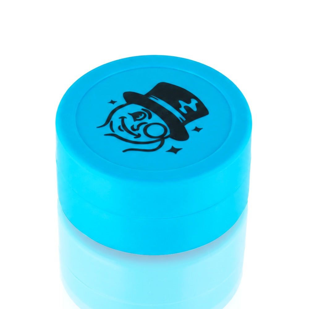 Blue Silicone Dab Wax Container Large – Logo Top View | Bong Warehouse