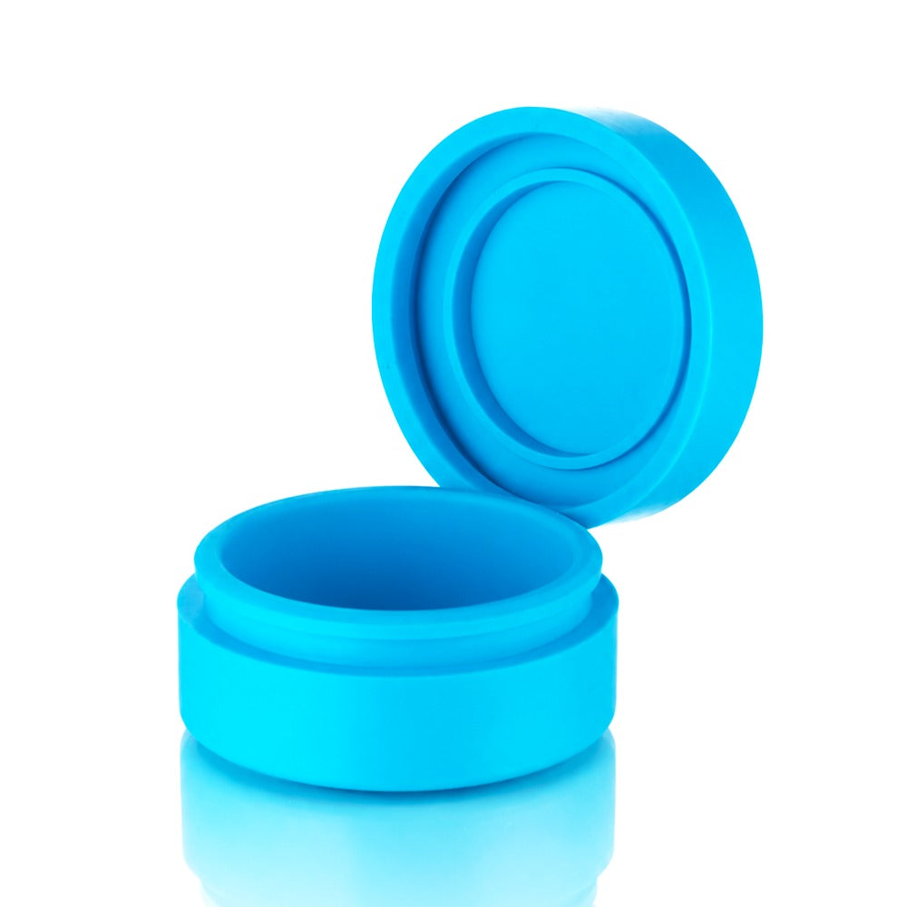 Blue Silicone Dab Wax Container Large – Open Angle View | Bong Warehouse