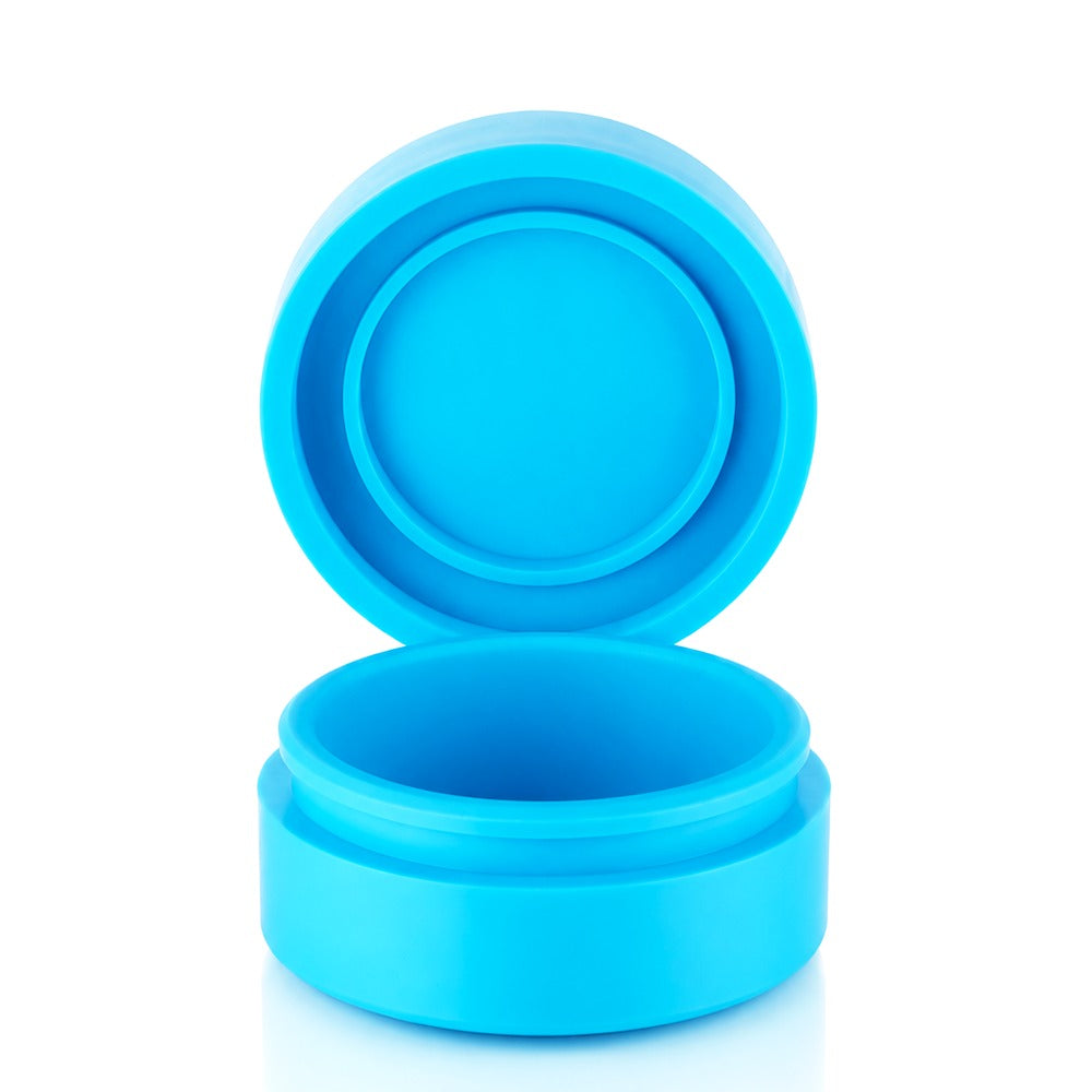 Blue Silicone Dab Wax Container Large – Open Front View | Bong Warehouse