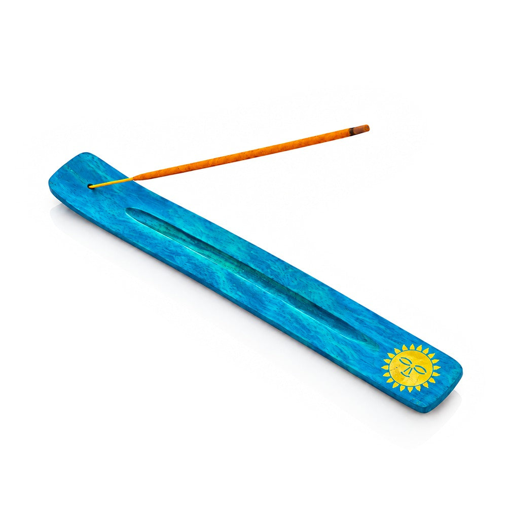 BW Blue Sun Wooden Incense Stick Holder Angle View