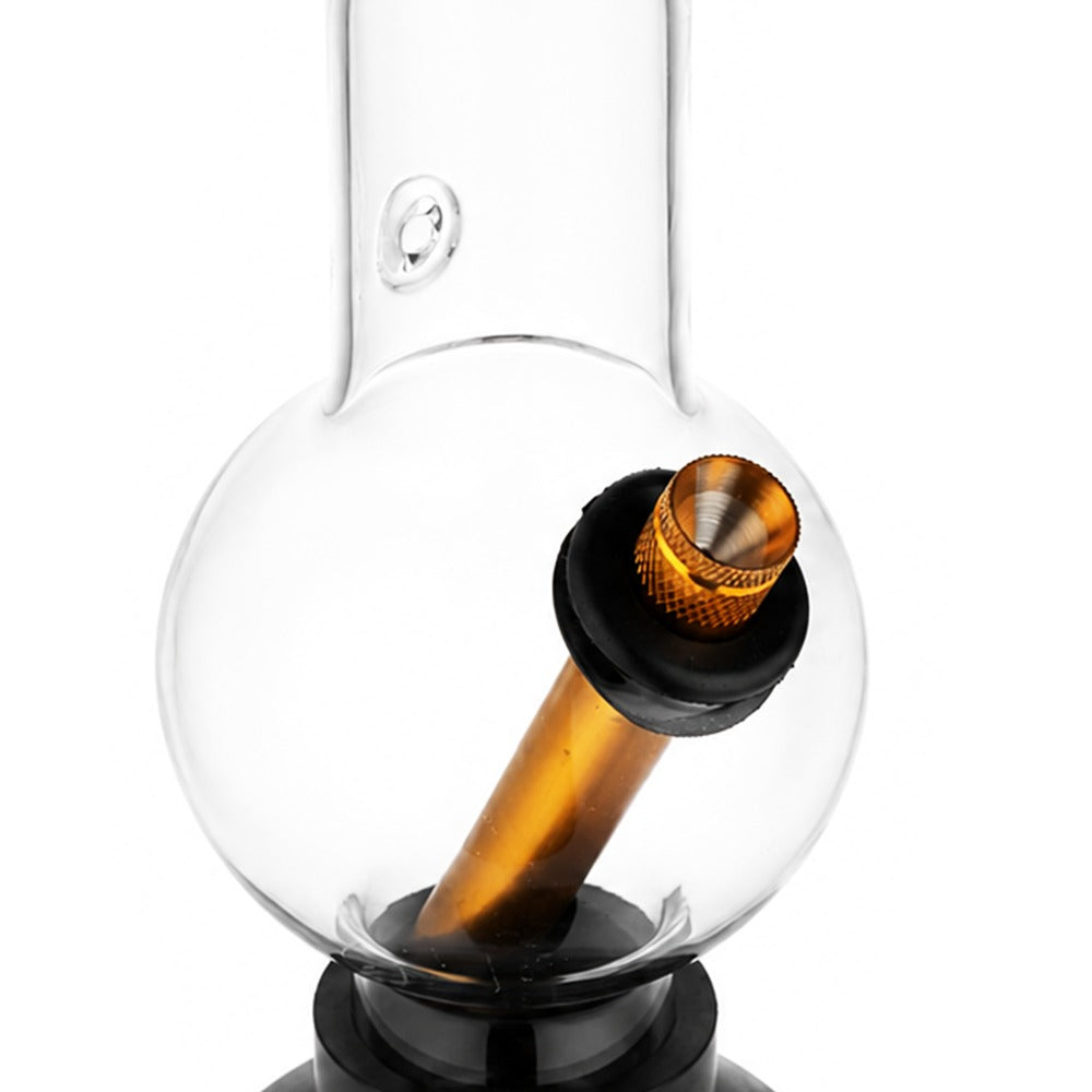 BW Clear Bubble Glass Bong Gold Downstem Leaf Decal Bowl Detail 02