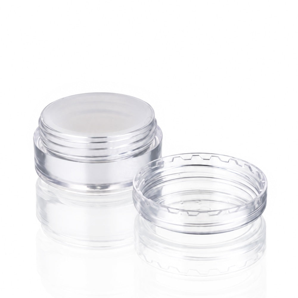 Clear Screw Top Dab Wax Container with White Silicone Insert – Lid Off Side View | Bong Warehouse