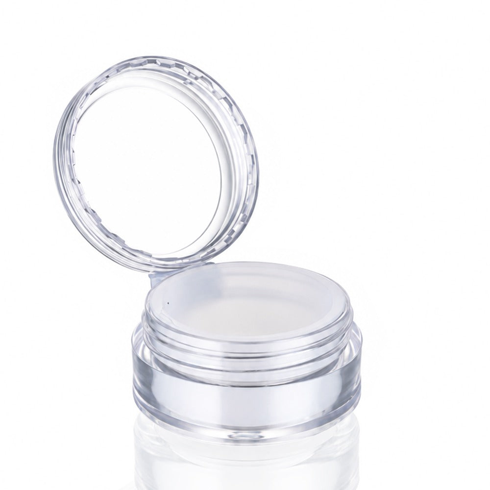 Clear Screw Top Dab Wax Container with White Silicone Insert – Open Angle View | Bong Warehouse