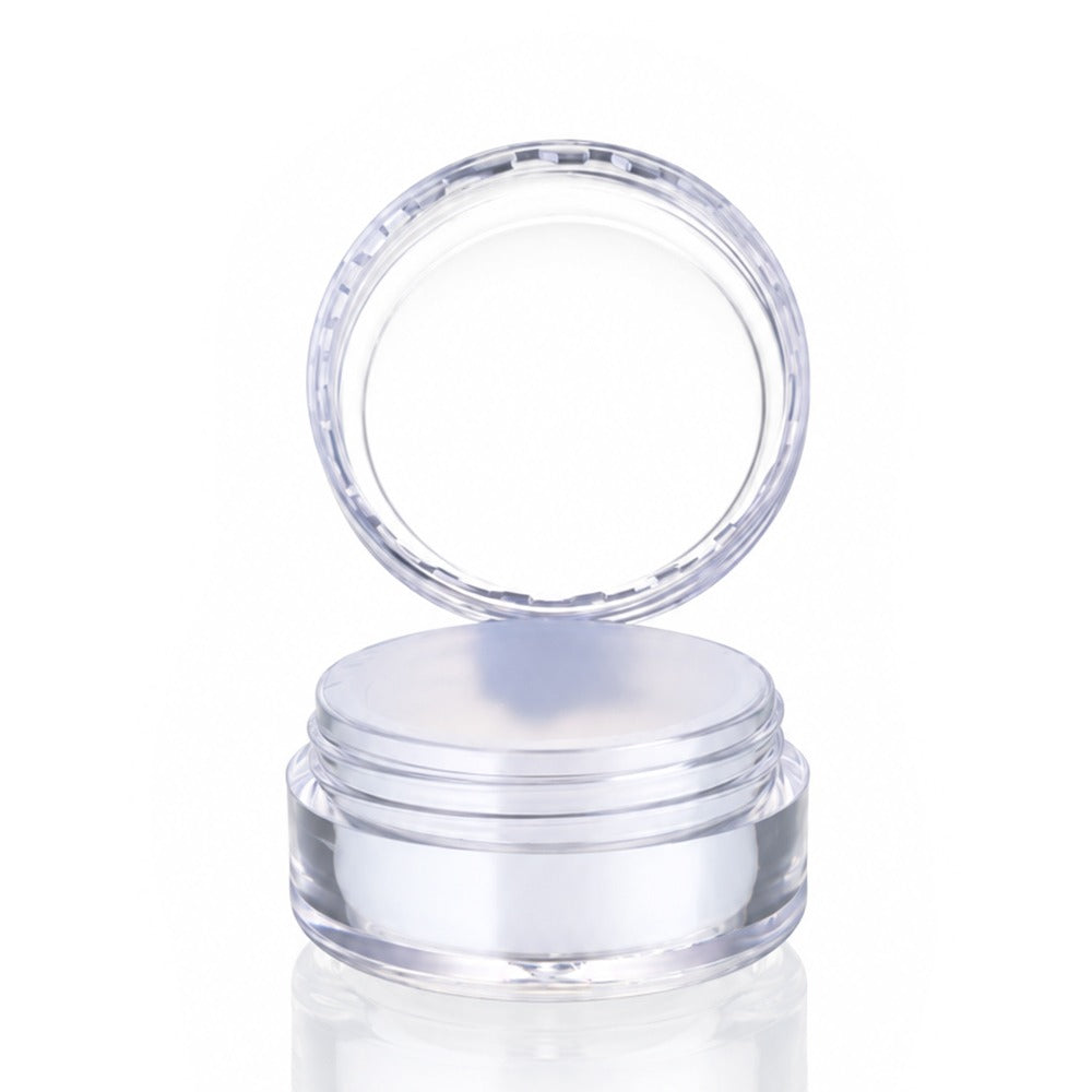 Clear Screw Top Dab Wax Container with White Silicone Insert – Open Front View | Bong Warehouse
