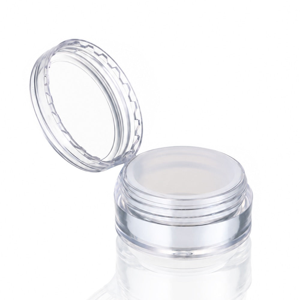 Clear Screw Top Dab Wax Container with White Silicone Insert – Open Side Angle View | Bong Warehouse