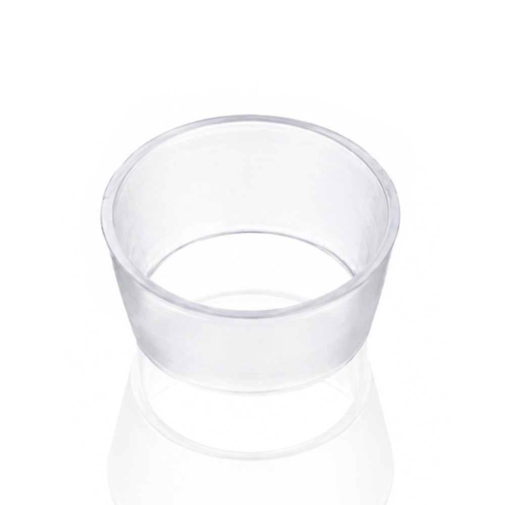 Clear silicone cone piece seal ring from Bong Warehouse, top angle view showing the inner opening