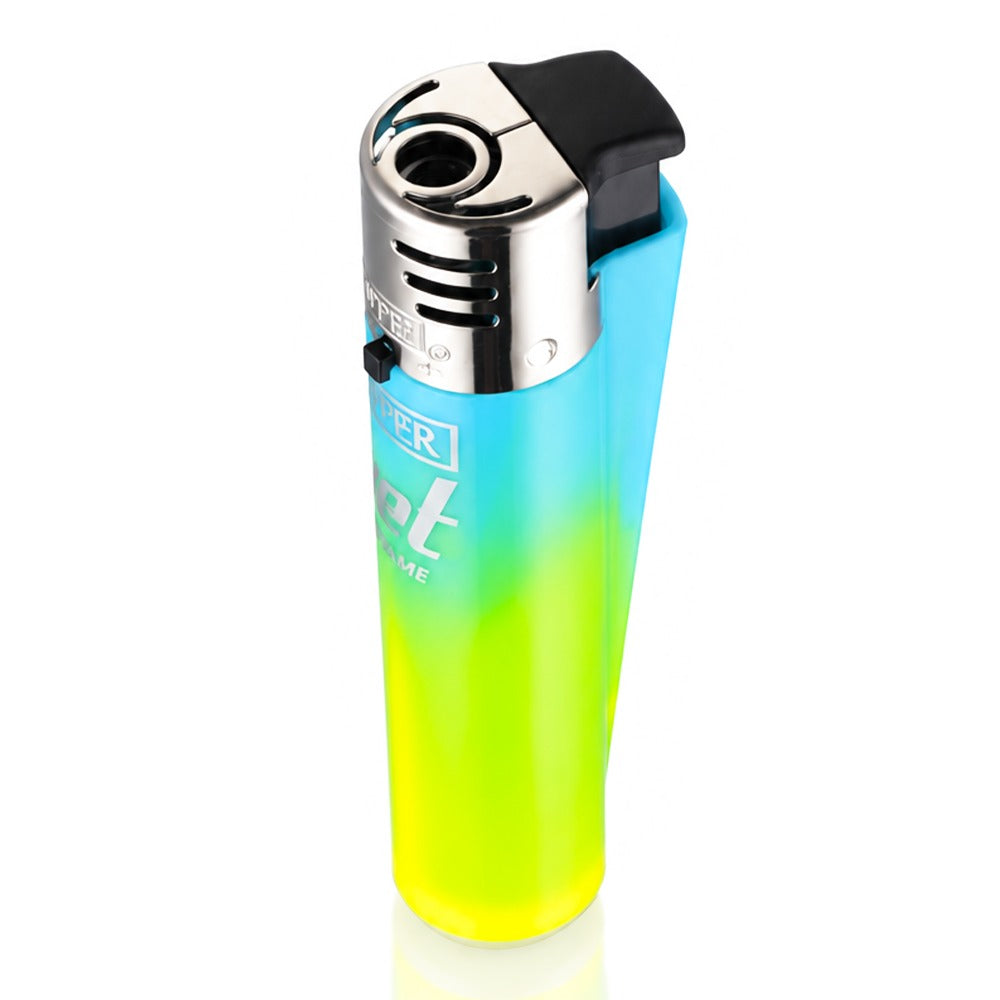 BW Clipper Jet Flame Lighter Large Nebula Blue Top Angle View