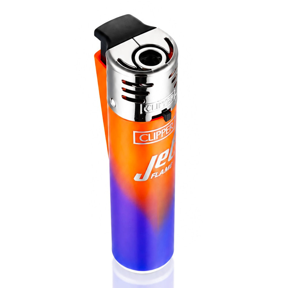 BW Clipper Jet Flame Lighter Large Nebula Orange Top Angle View