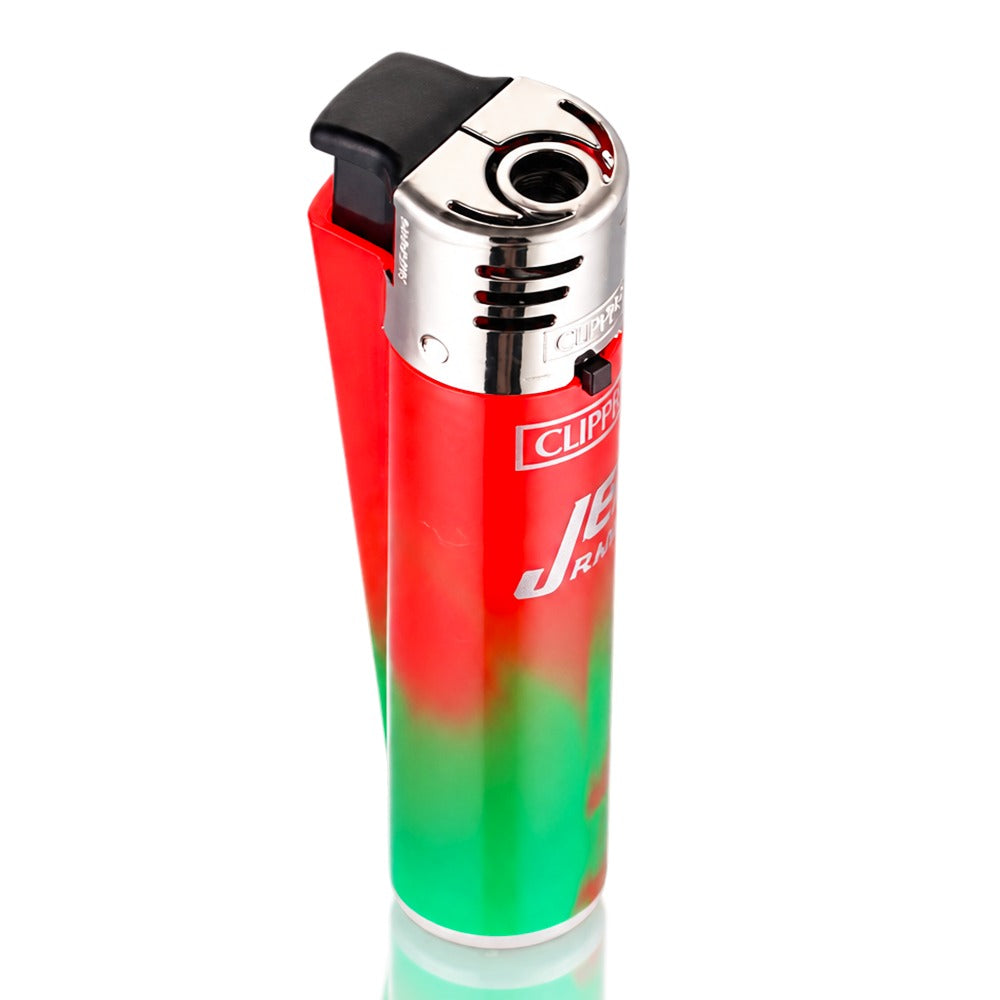 BW Clipper Jet Flame Lighter Large Nebula Red Top Angle View
