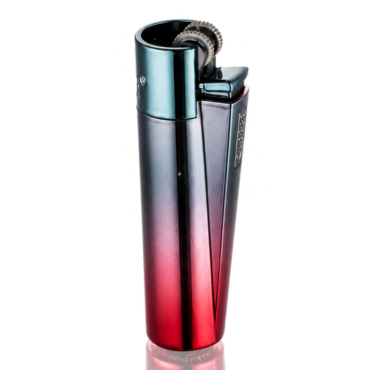 Clipper Large Metal Refillable Lighter - Demon Gradient - Three-Quarter View - Bong Warehouse