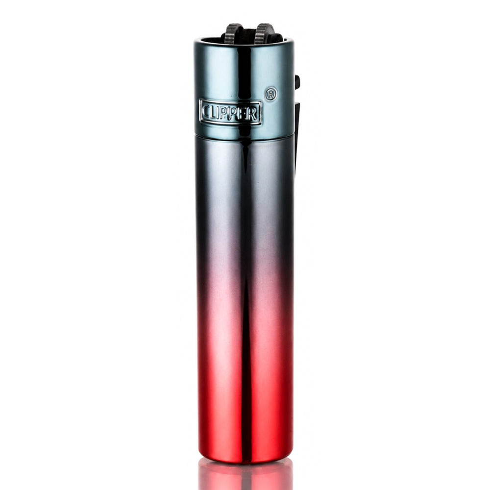 Clipper Large Metal Refillable Lighter - Demon Gradient - Front Angle View - Bong Warehouse