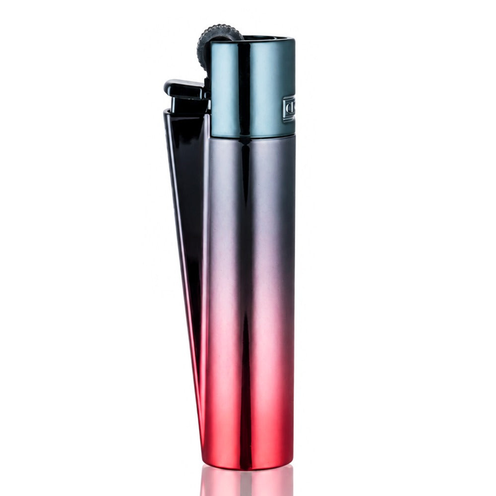 Clipper Large Metal Refillable Lighter - Demon Gradient - Left Side View - Bong Warehouse