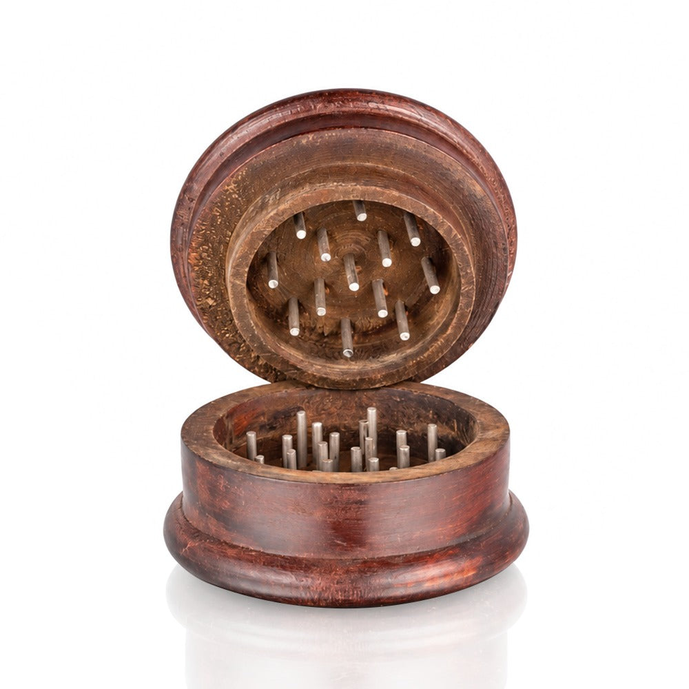 BW Dark Wooden Hand Grinder Open View