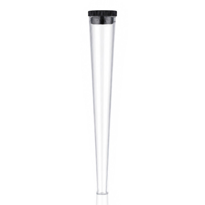 Bong Warehouse Doob Tube - Front View Empty Clear Tube with Black Cap