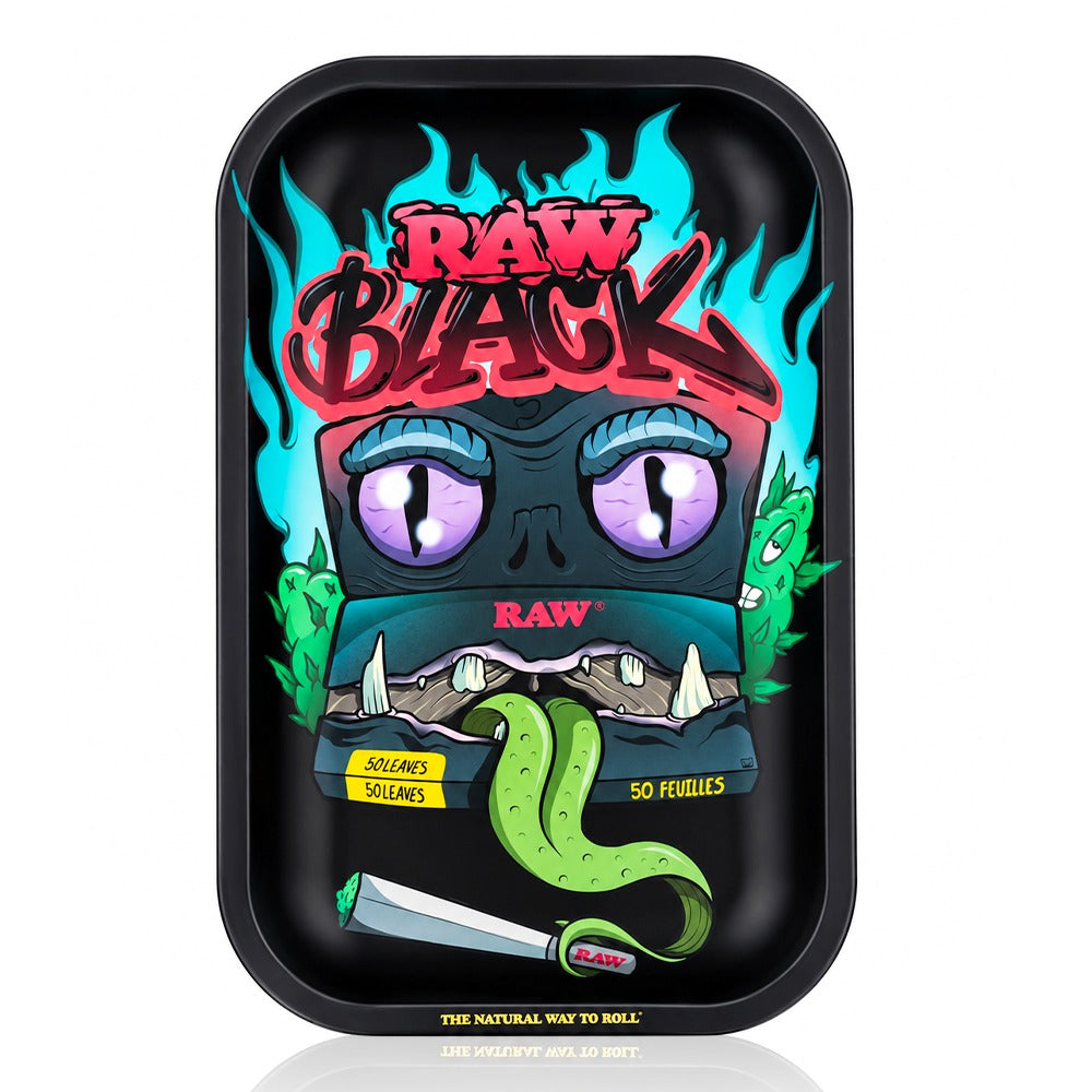 RAW Black Monster Metal Rolling Tray Front View