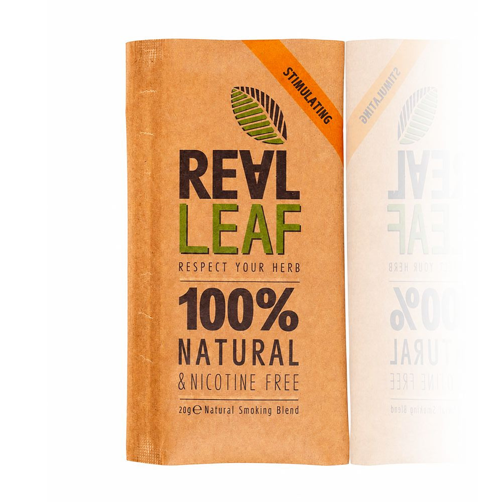 Bong Warehouse 20gm Real Leaf 100% Natural Smoking Blend - stimulating herbal front package view
