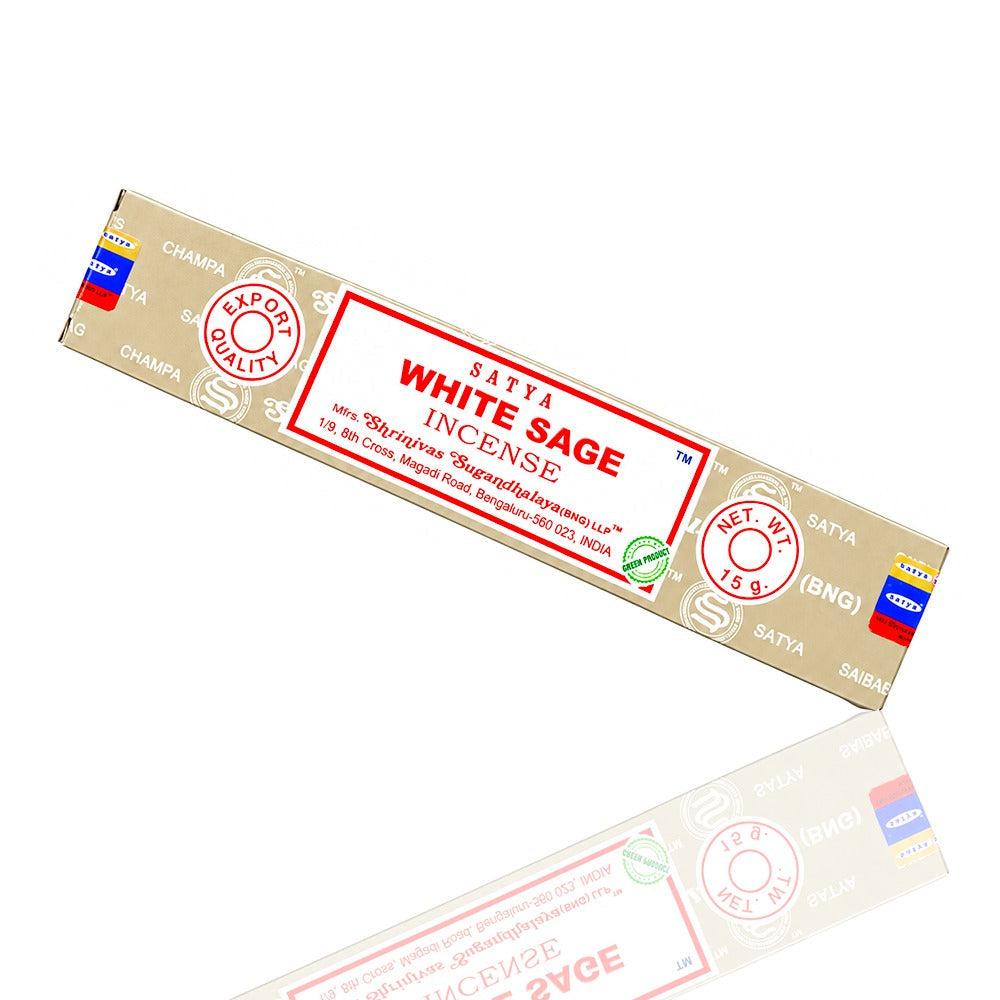 Satya White Sage Incense Sticks 15g Angle View