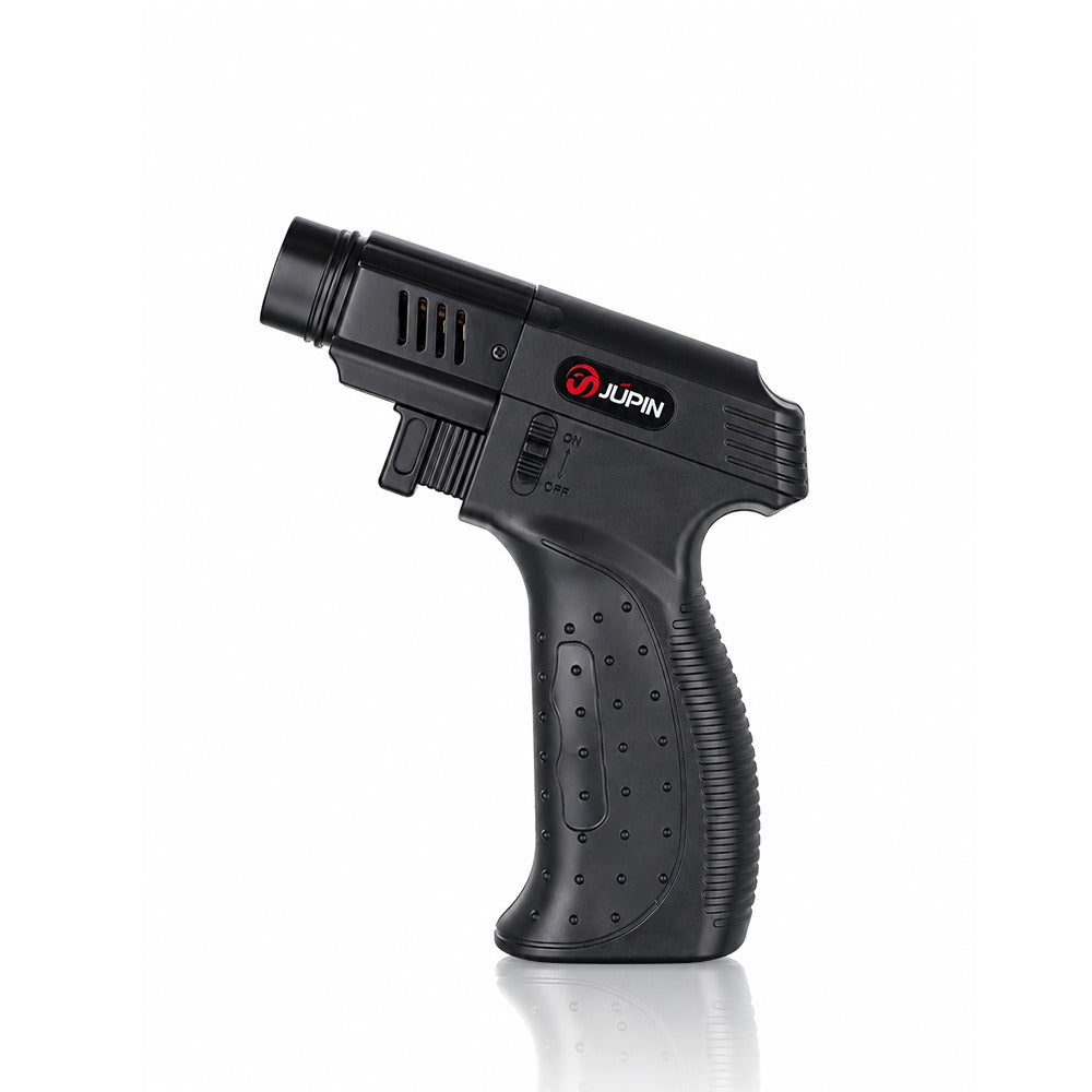 Black torch lighter, opposite side showing the ON / OFF slide switch and trigger | Bong Warehouse